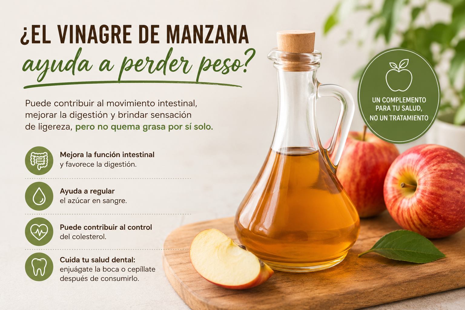 ¿El vinagre de manzana ayuda a perder peso?